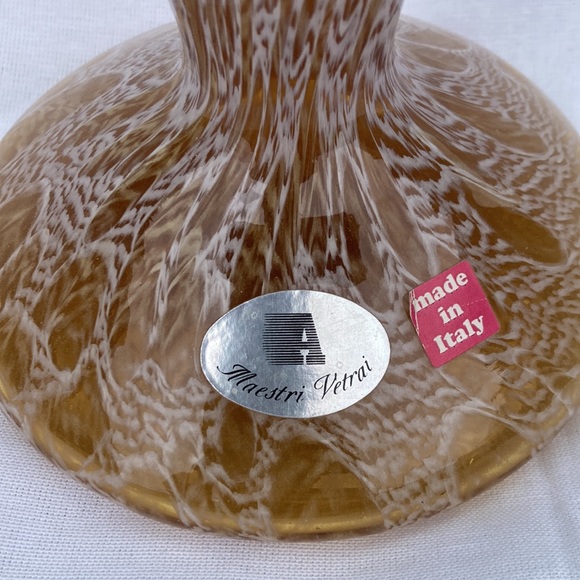 Vintage Azzurra Maestri Vetrai Italian Smoky Leopard Vase 13” - Picture 2 of 5